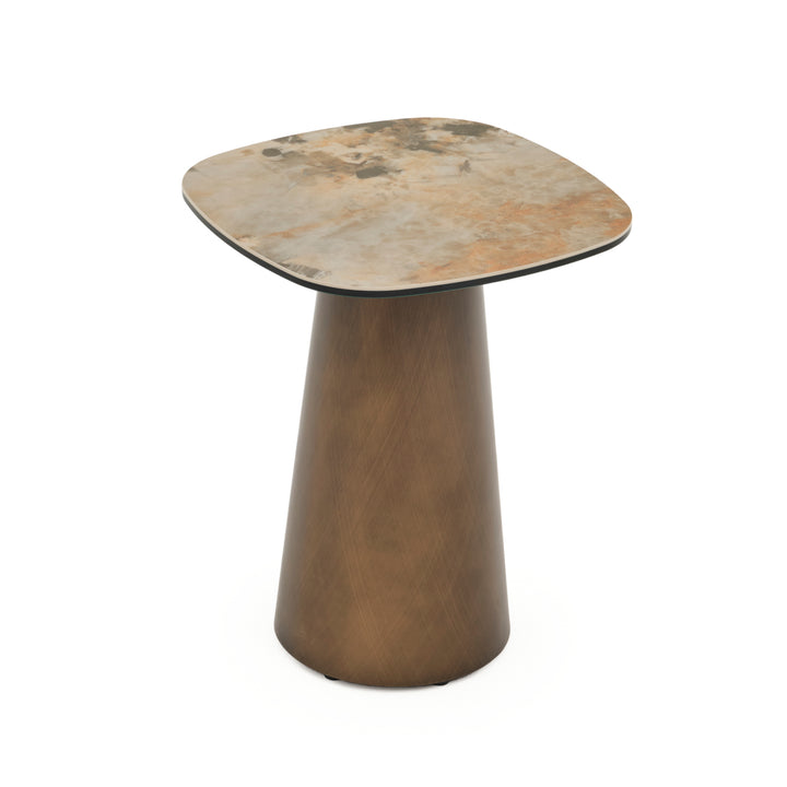 Enordi Ceramic End Table Light Brown