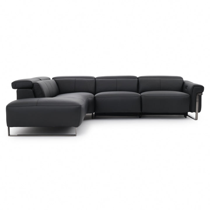 Wilberta Leather Sectional Sofa Black