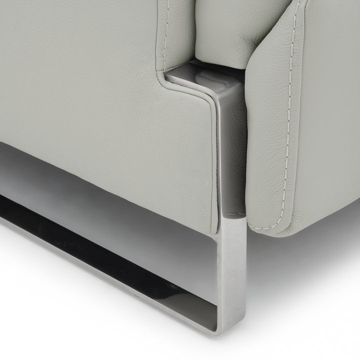 Warley Leather Reclining Sofa Beige