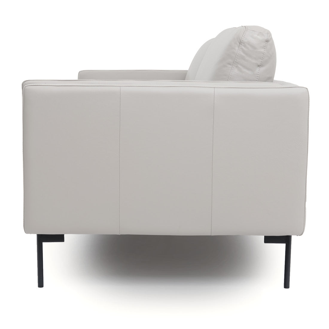Everly Leather Sofa Light Grey