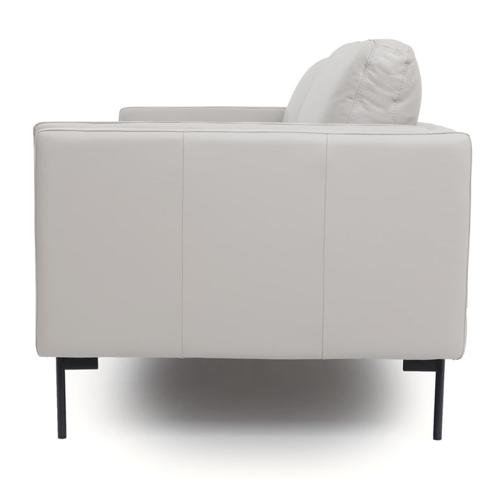 Everly Leather Sofa Light Grey