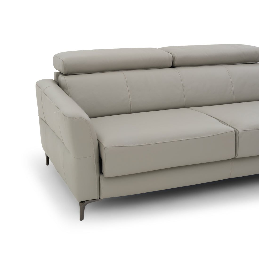 Westlyn Leather Double Sofa-Bed Light Grey