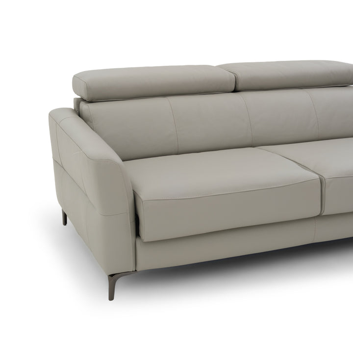 Westlyn Leather Double Sofa-Bed Light Grey