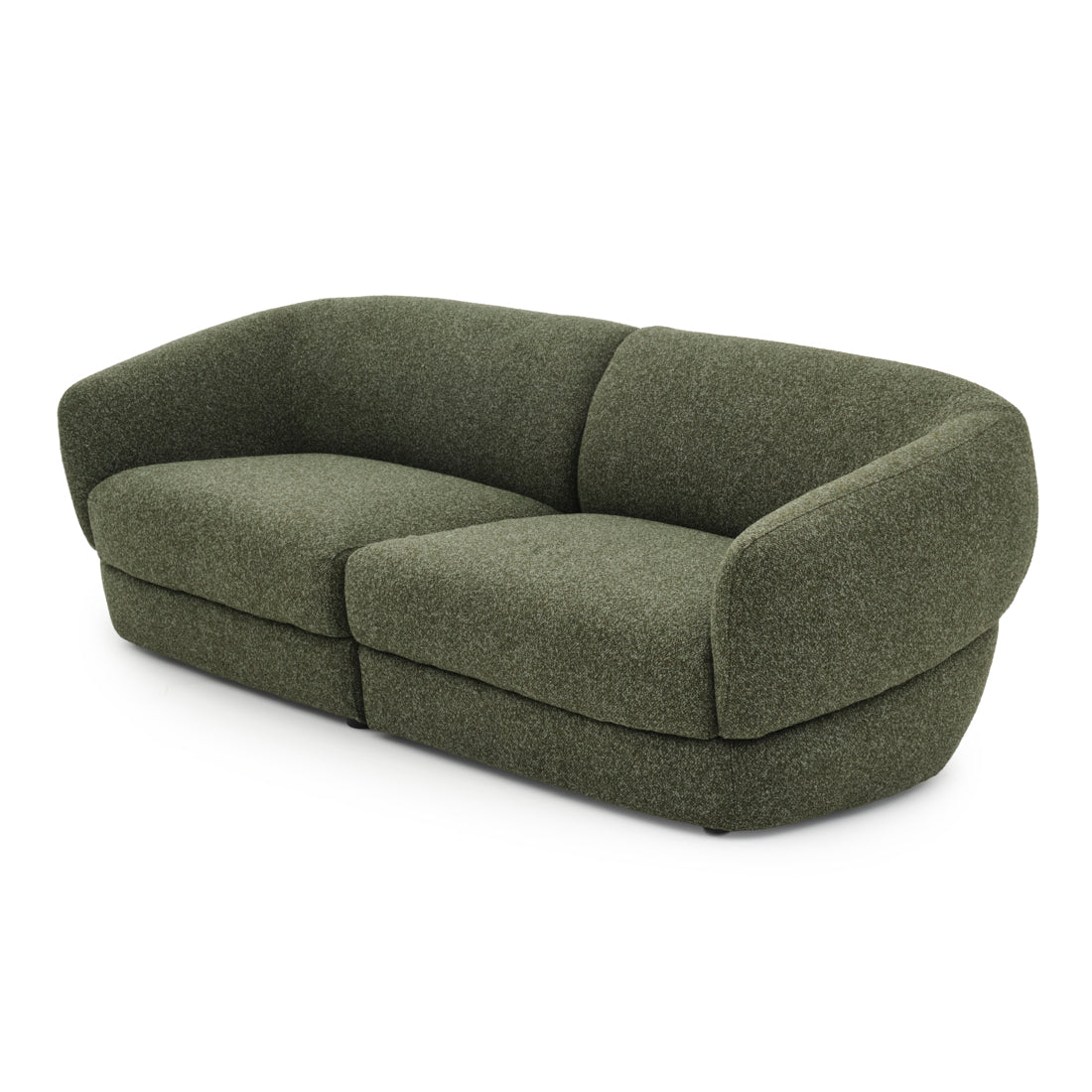 Nesla Fabric Loveseat Dark Green