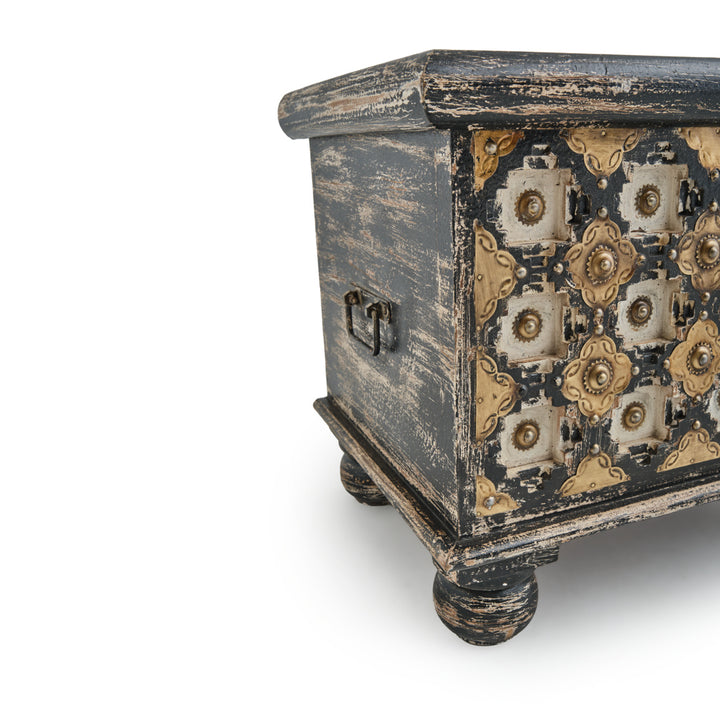 Navya Wood Accent Table Dark Grey