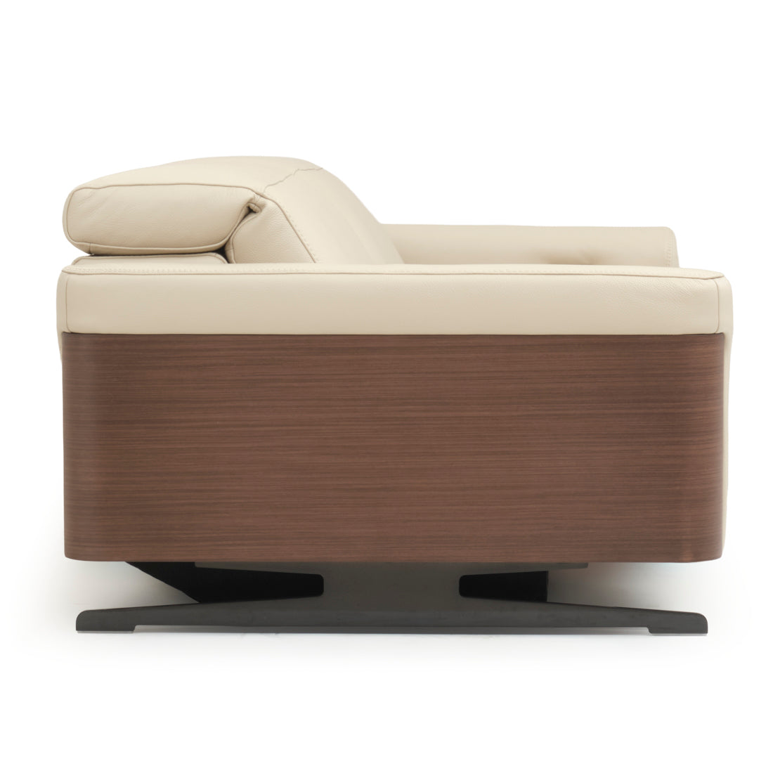 Walida Leather Reclining Sofa Beige