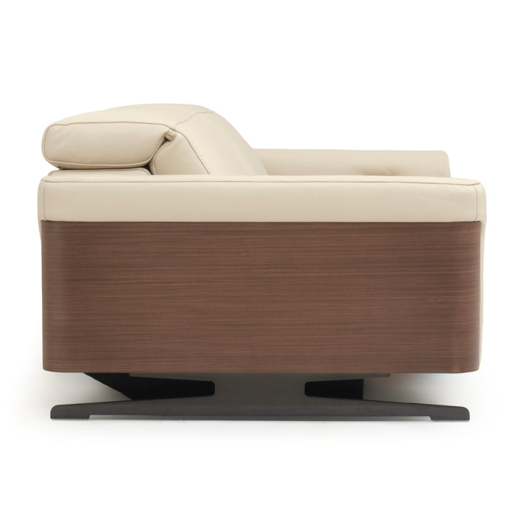 Walida Leather Reclining Sofa Beige