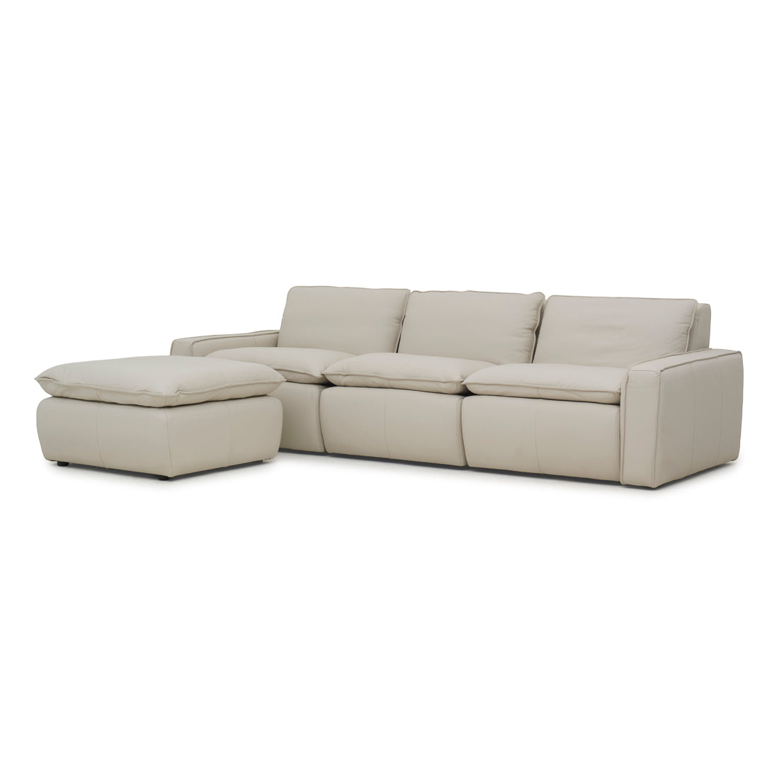 Nadyna Leather Modular Sofa Beige