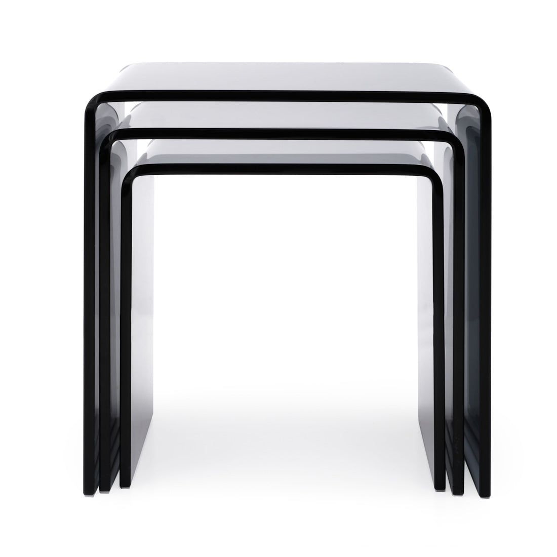 Wenzel Glass Nesting Table Dark Grey