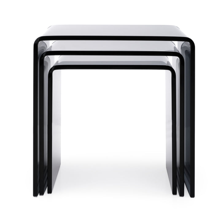 Wenzel Glass Nesting Table Dark Grey