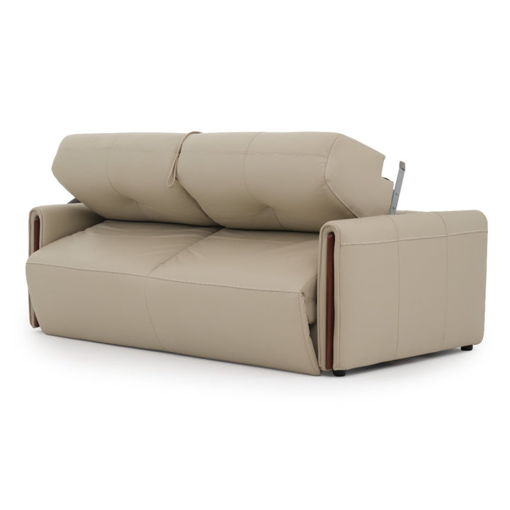Narita Leather Double Sofa-Bed Beige