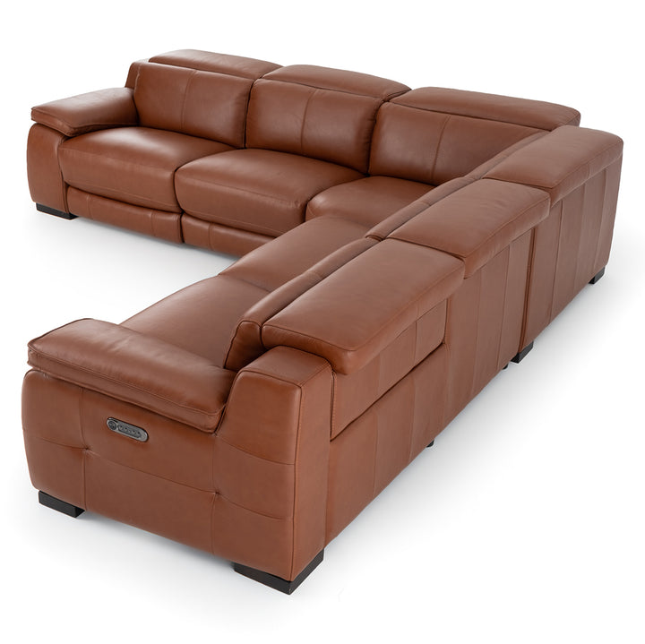 Nova Reclining Sectional Sofa Cognac