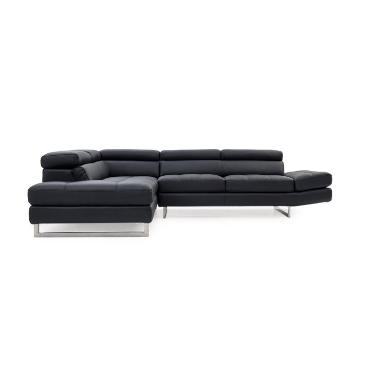 Rockland Leather Sectional Sofa Black
