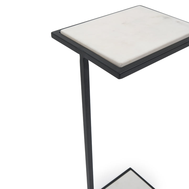 Warla Marble Accent Table Black & White