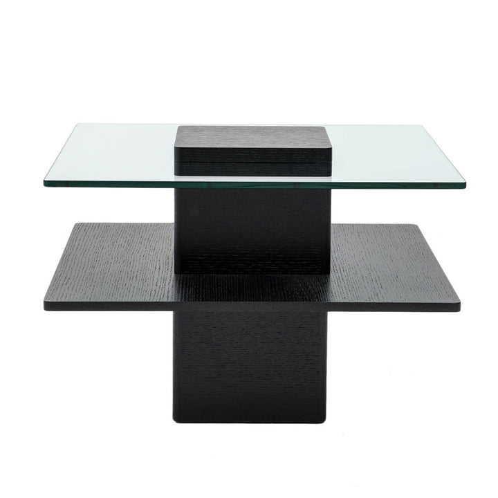 Piatto Glass End Table Clear