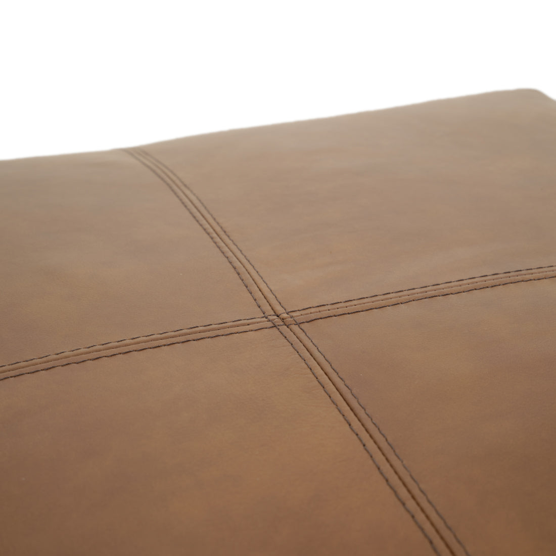 Nessa Leather Ottoman Dark Brown
