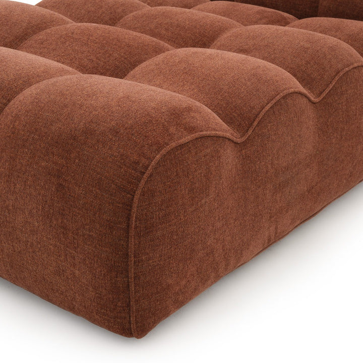 Nissima Fabric Armless Chaise Dark Brown