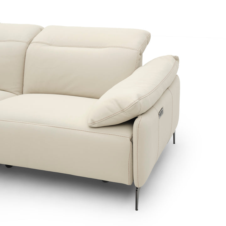 Wakely Leather Reclining Loveseat Beige