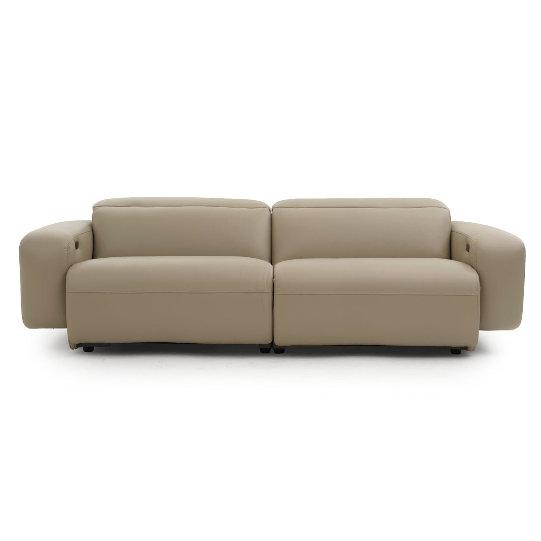 Eltha Leather Reclining Sofa Taupe