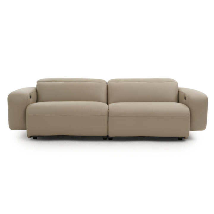 Eltha Leather Reclining Sofa Taupe