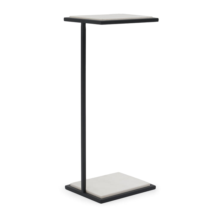 Warla Marble Accent Table Black & White