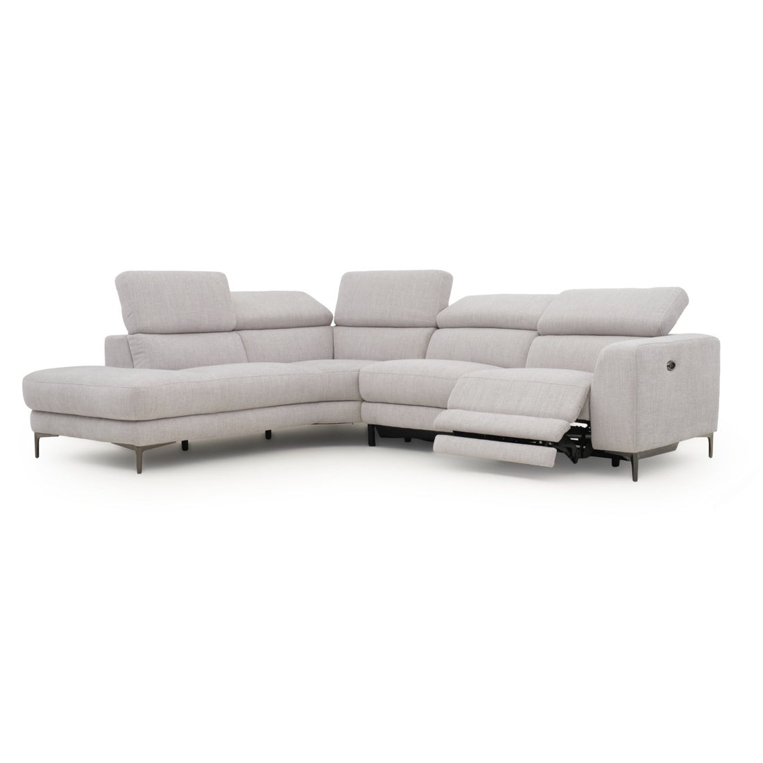 Emilia Reclining Sectional Sofa Light Grey