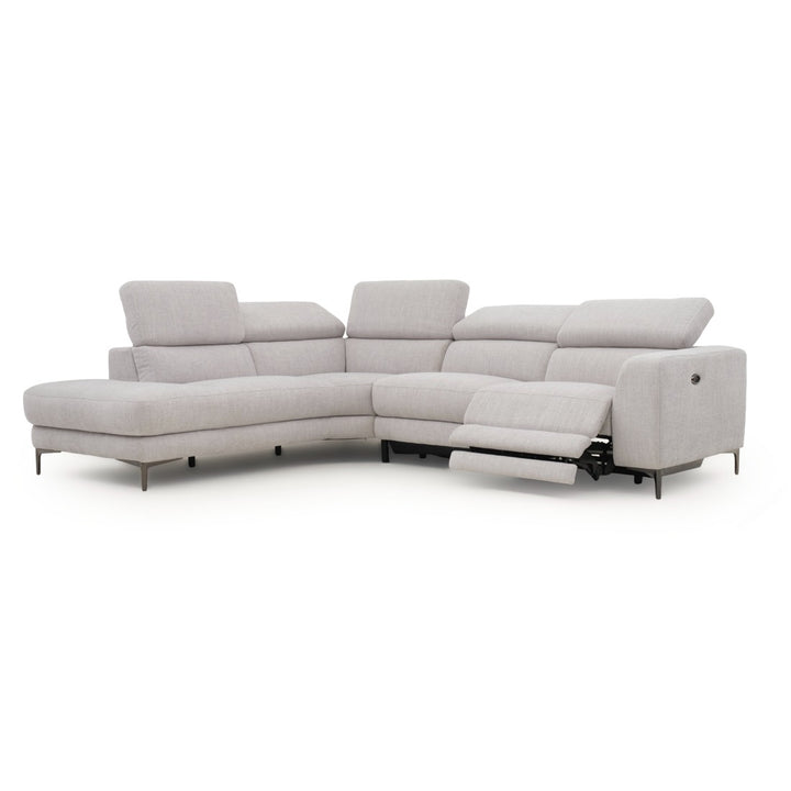 Emilia Reclining Sectional Sofa Light Grey