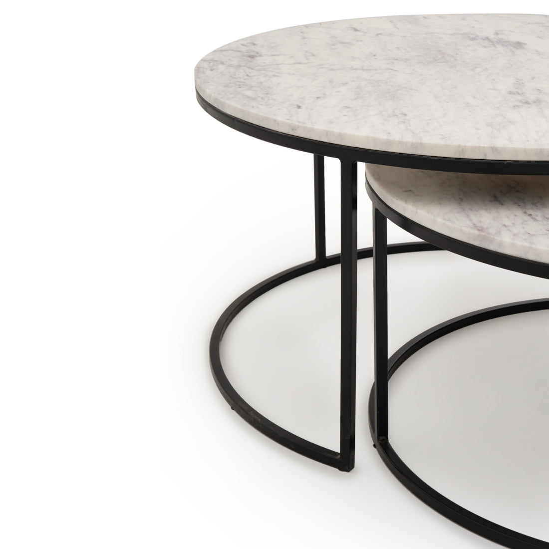 Wamelia Nesting Table Set of 2 Black & White