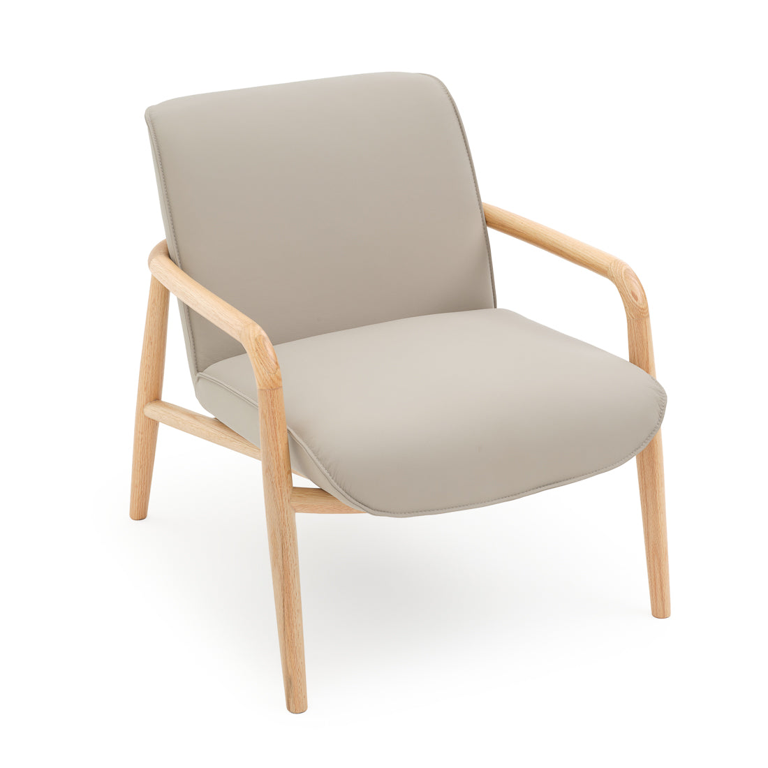 Nagoya Leather Accent Chair Light Grey