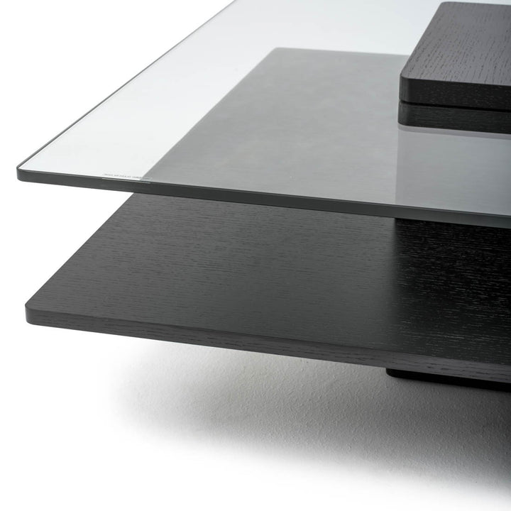 Piatto Glass Coffee Table Black