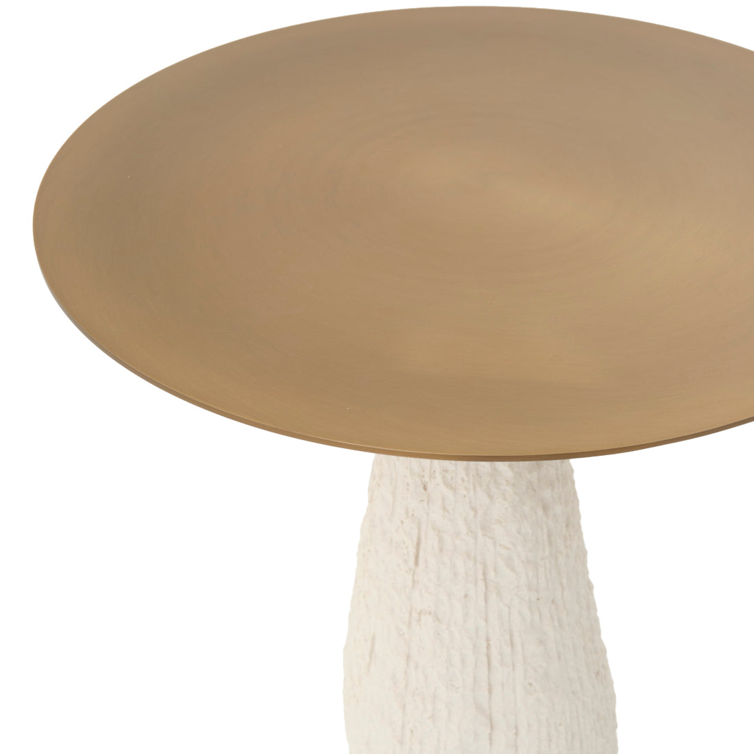 Nadete Stone Accent Table White