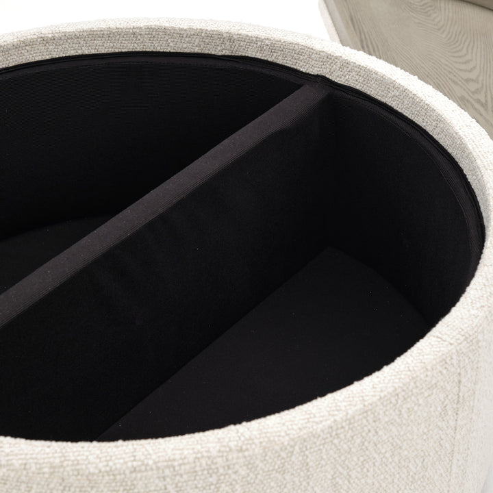 Eller Ottoman with Storage Off White