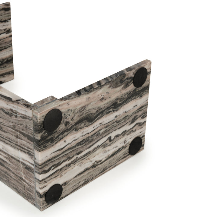Neville Marble Accent Table Dark Grey