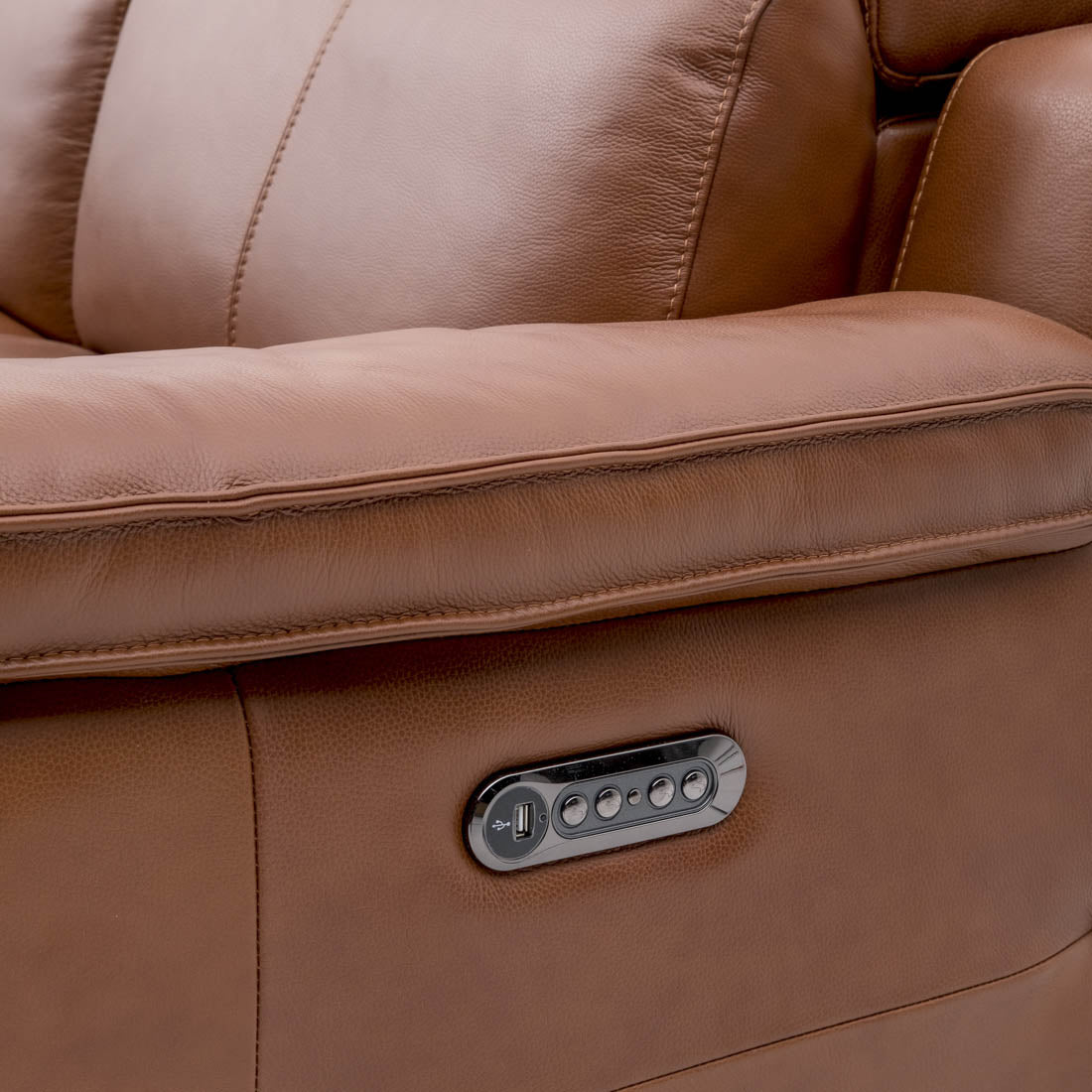 Nova Leather Reclining Sofa Cognac