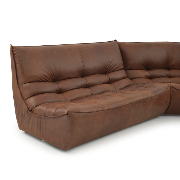 Nesto Leather Modular Set Dark Brown