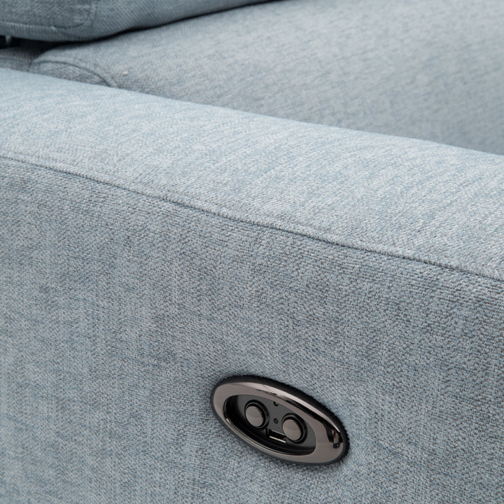 Emilia Reclining Sectional Sofa Light Blue