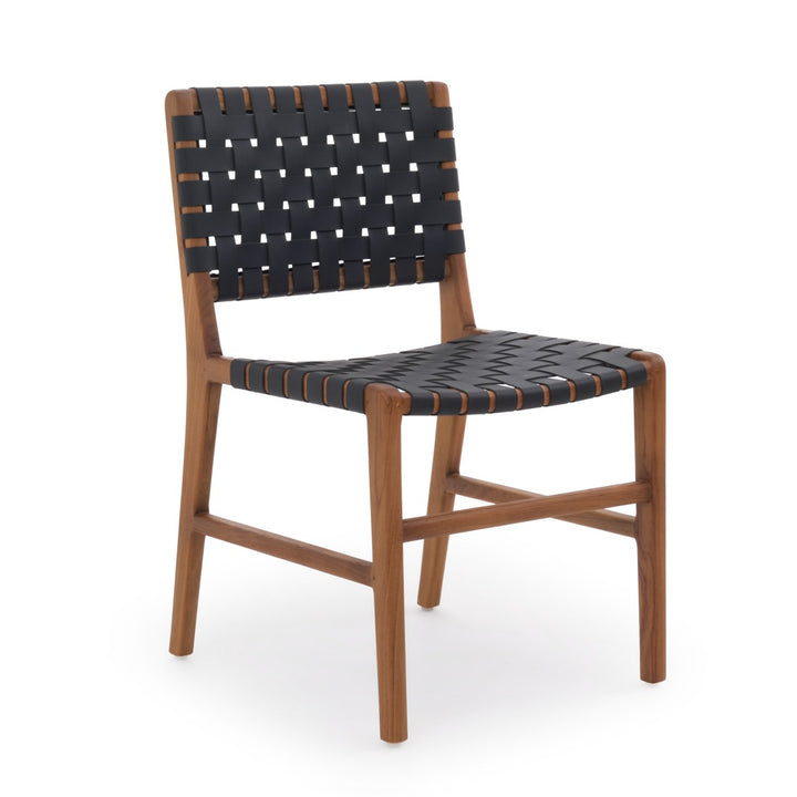 Santina Leather Chair Black