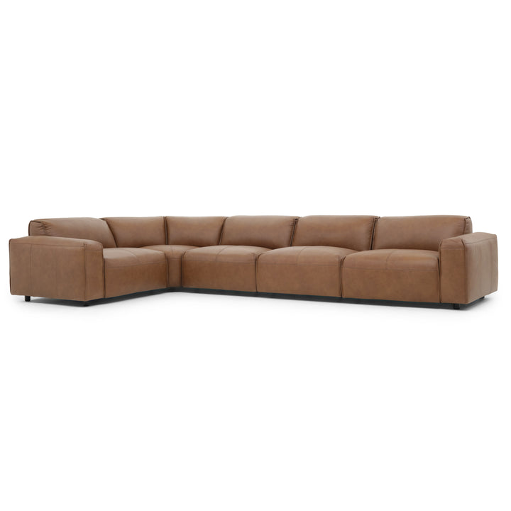 Nessa Leather Modular Set Dark Brown