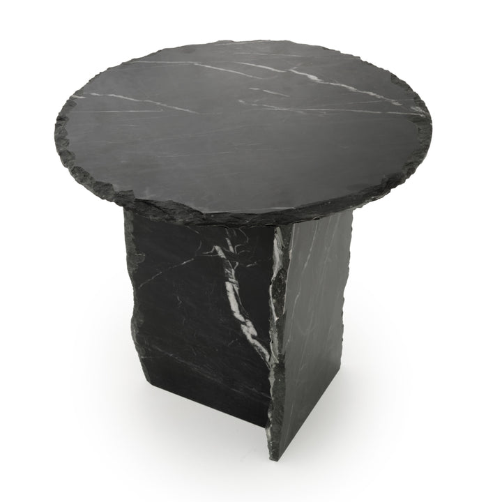 Eshma Marble Accent Table Black