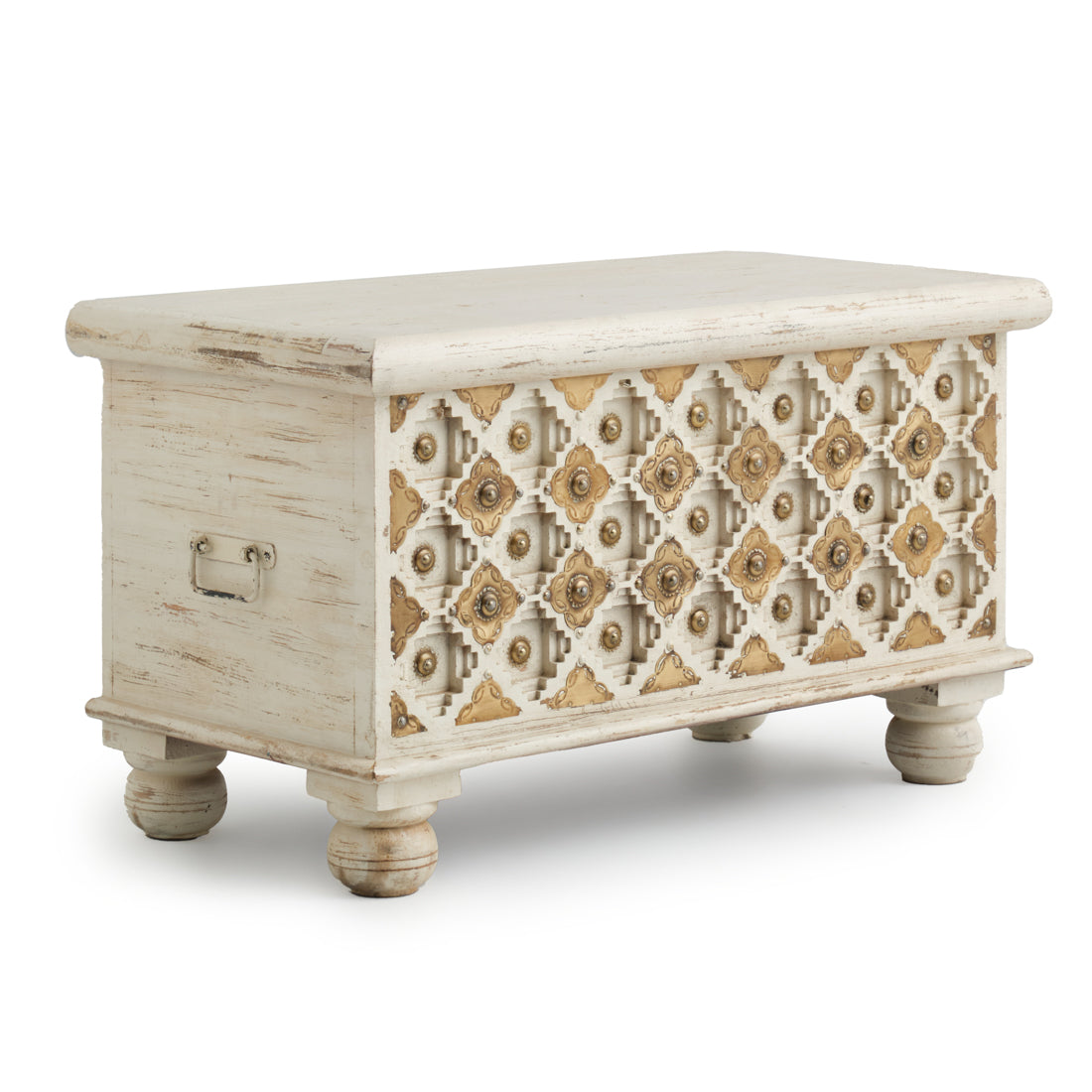 Navya Wood Accent Table Off White