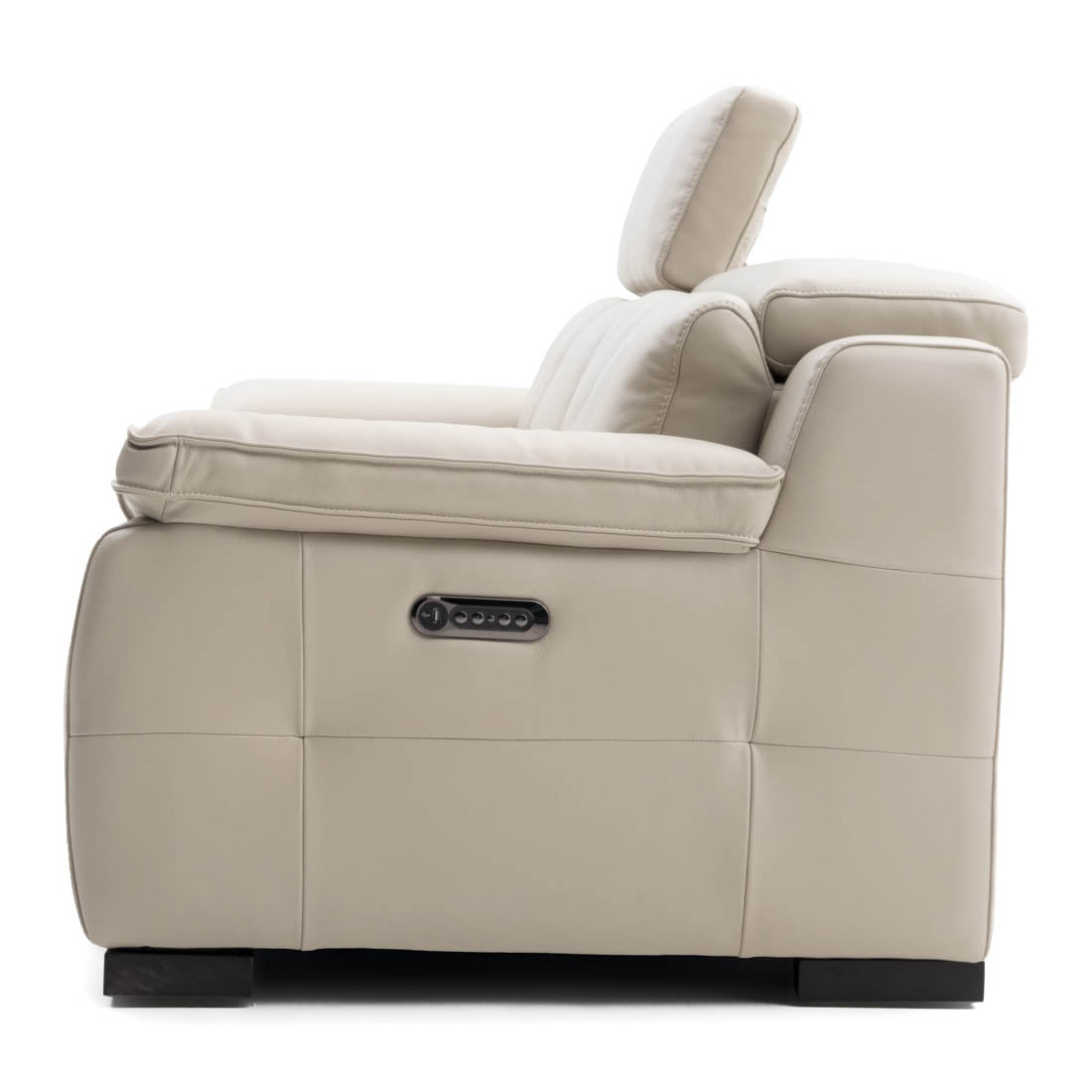 Nova Leather Reclining Sofa Light Grey
