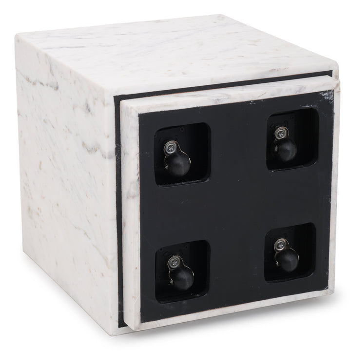 Nabby Marble End Table White