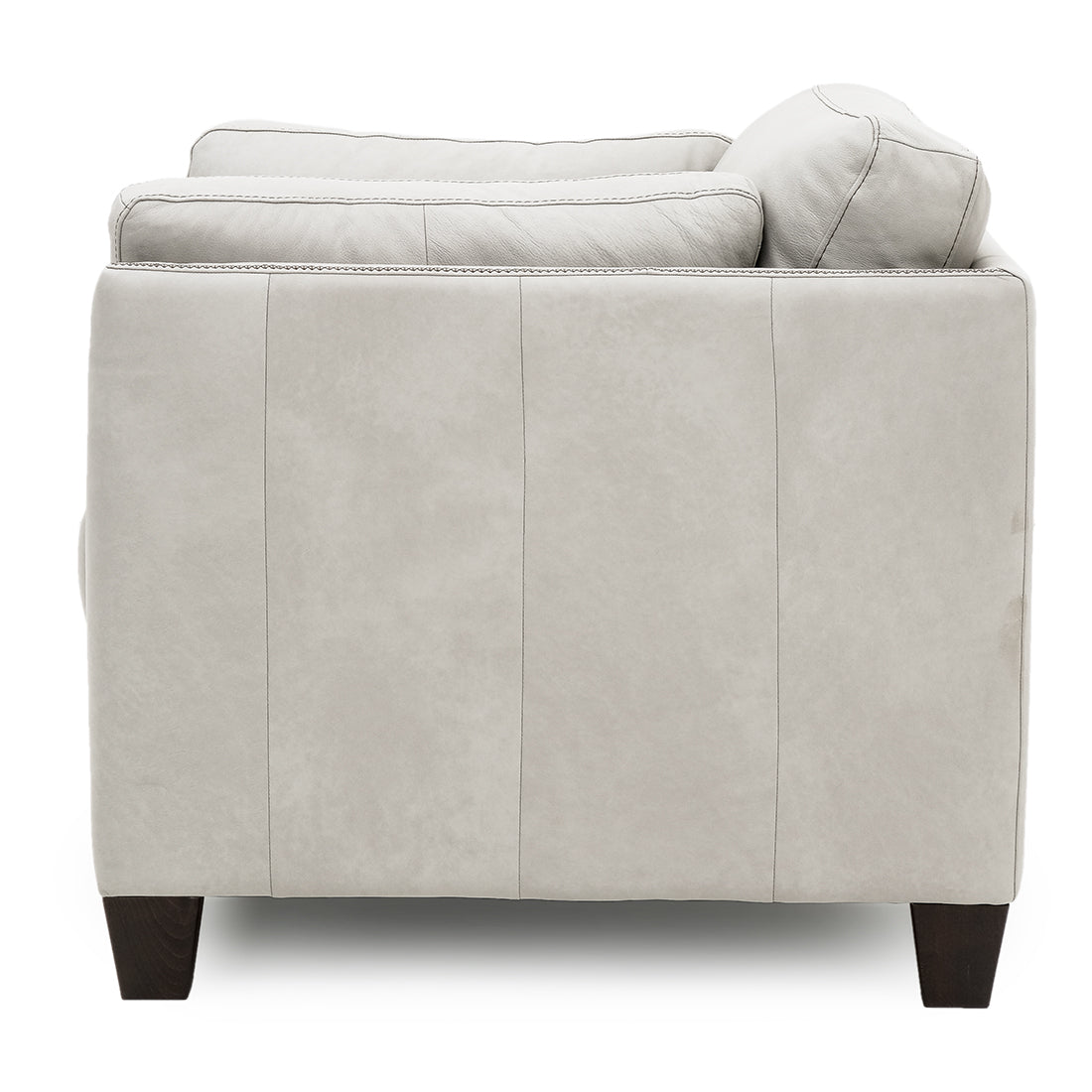 Neal Leather Accent Chair Light Grey