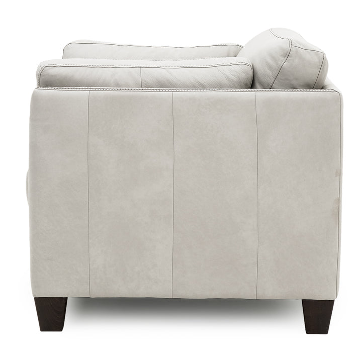 Neal Leather Accent Chair Light Grey