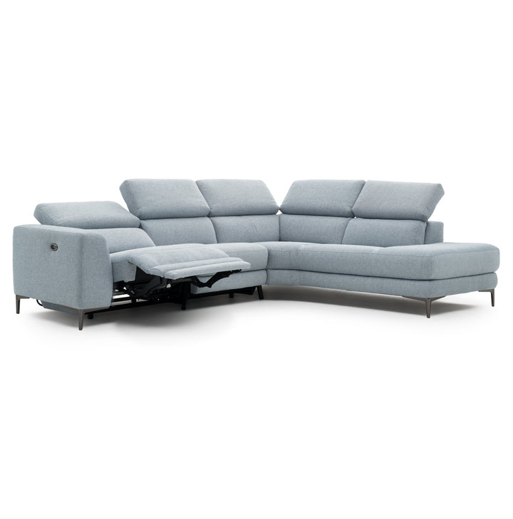 Emilia Reclining Sectional Sofa Light Blue