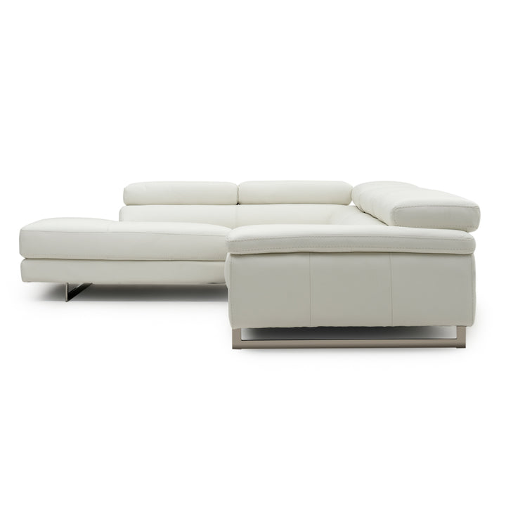 Waller Leather Sectional Sofa White