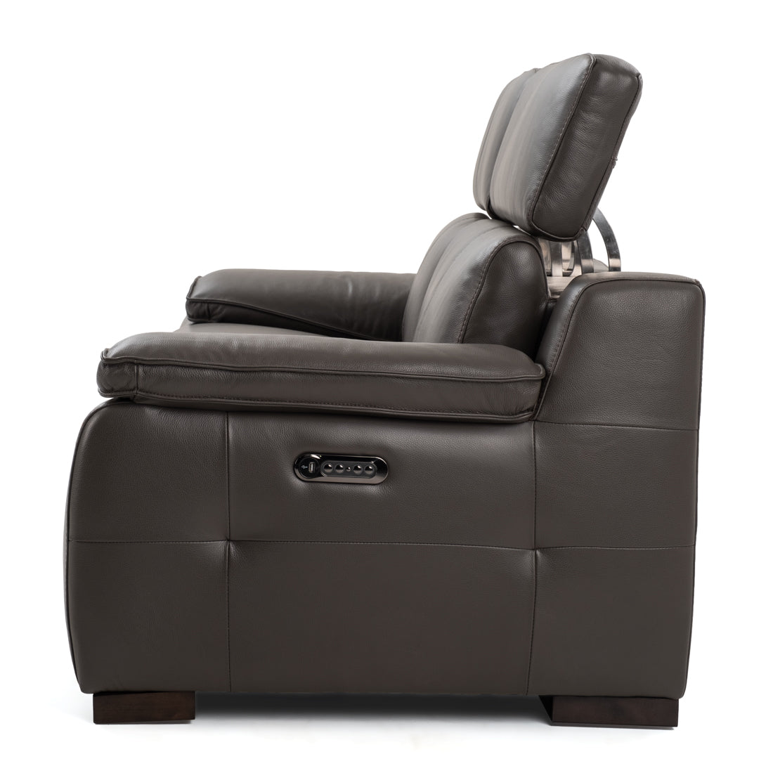 Nova Leather Reclining Sofa Dark Grey