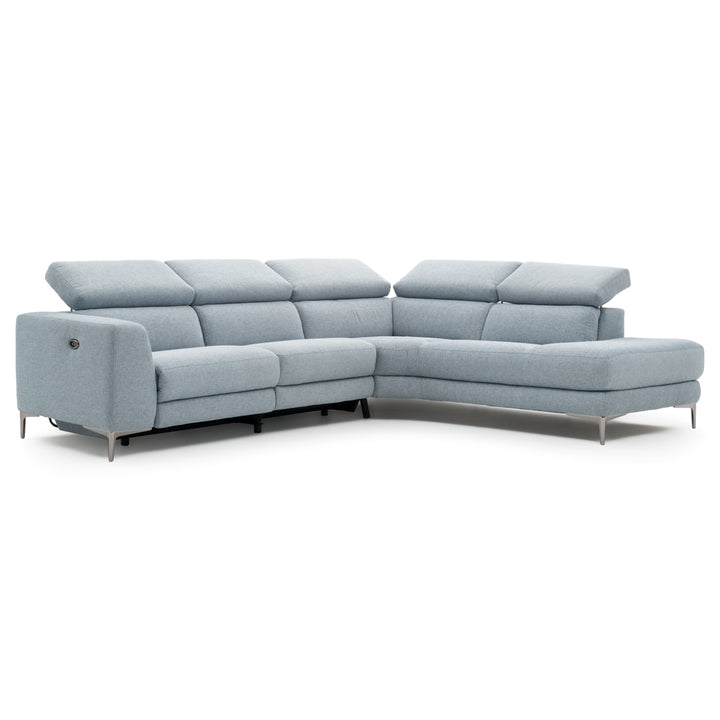 Emilia Reclining Sectional Sofa Light Blue