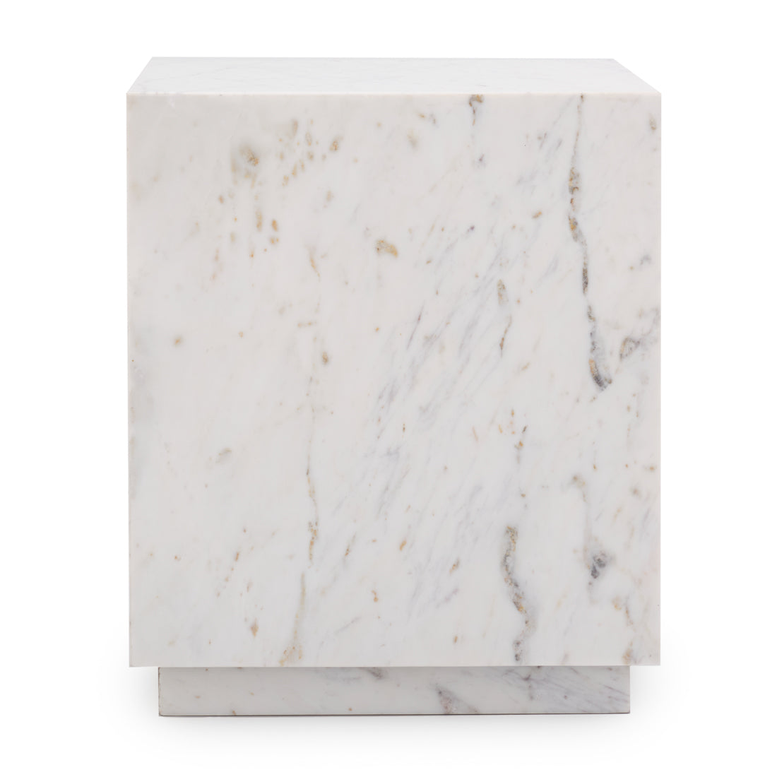 Nabby Marble End Table White