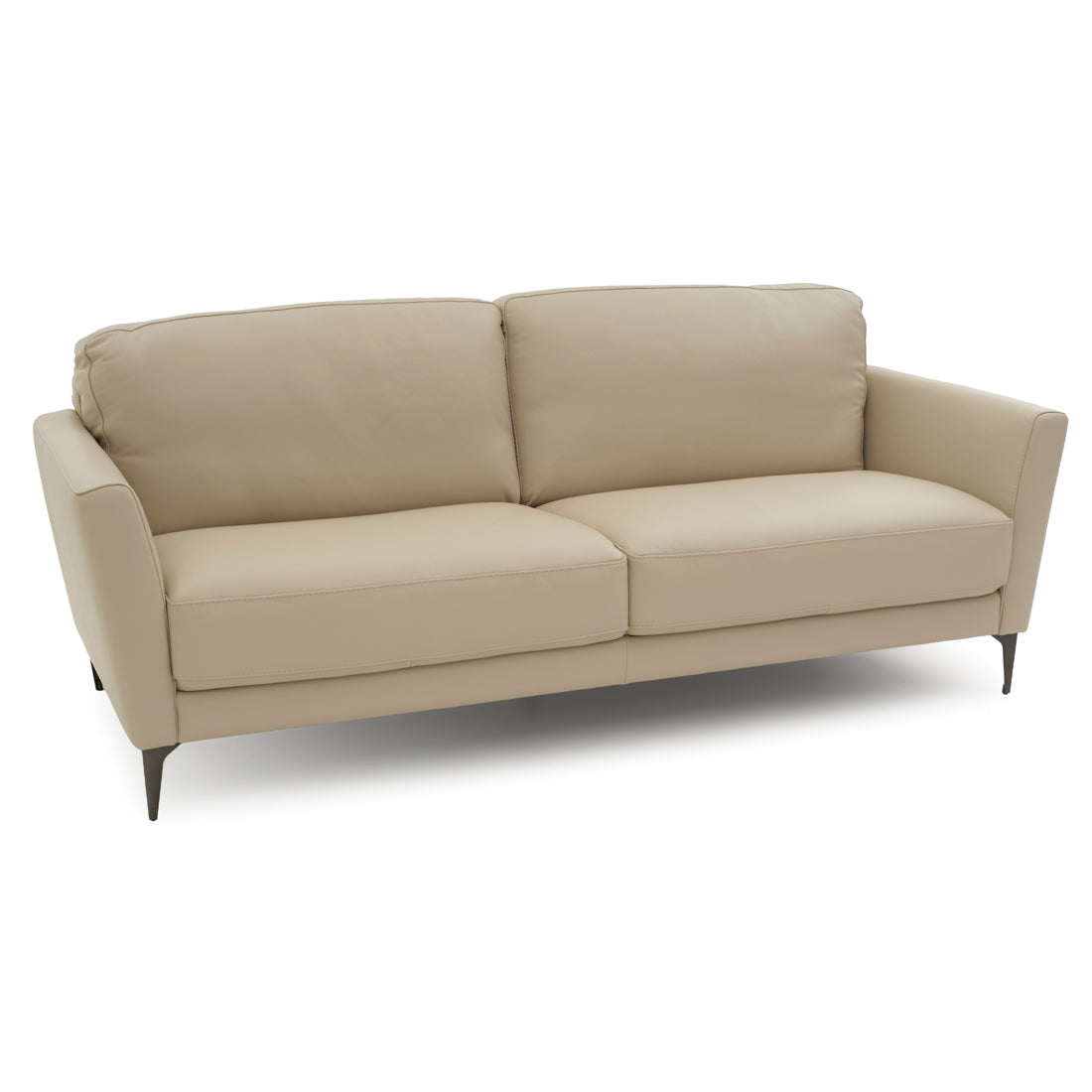 Elbertina Leather Sofa Beige